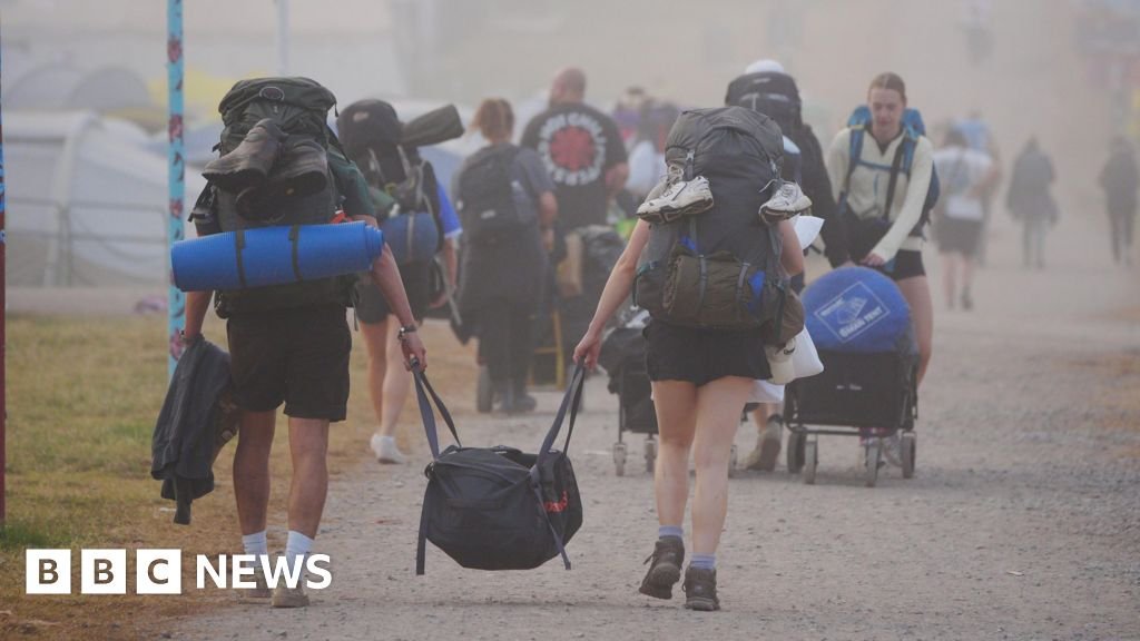 Glastonbury Festival getaway and clean-up gets under way