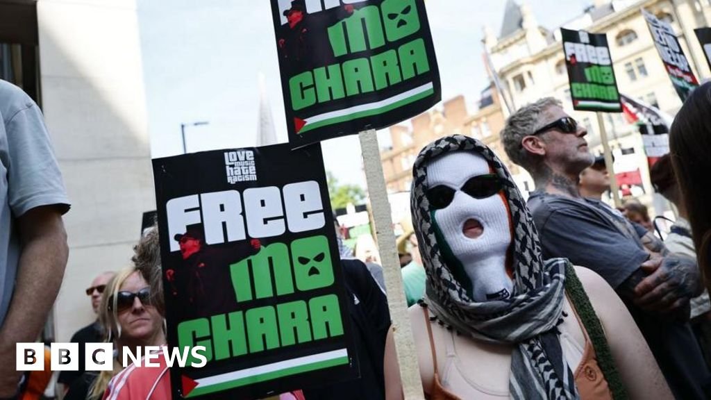 Protests outside court as rapper appears on terror charge
