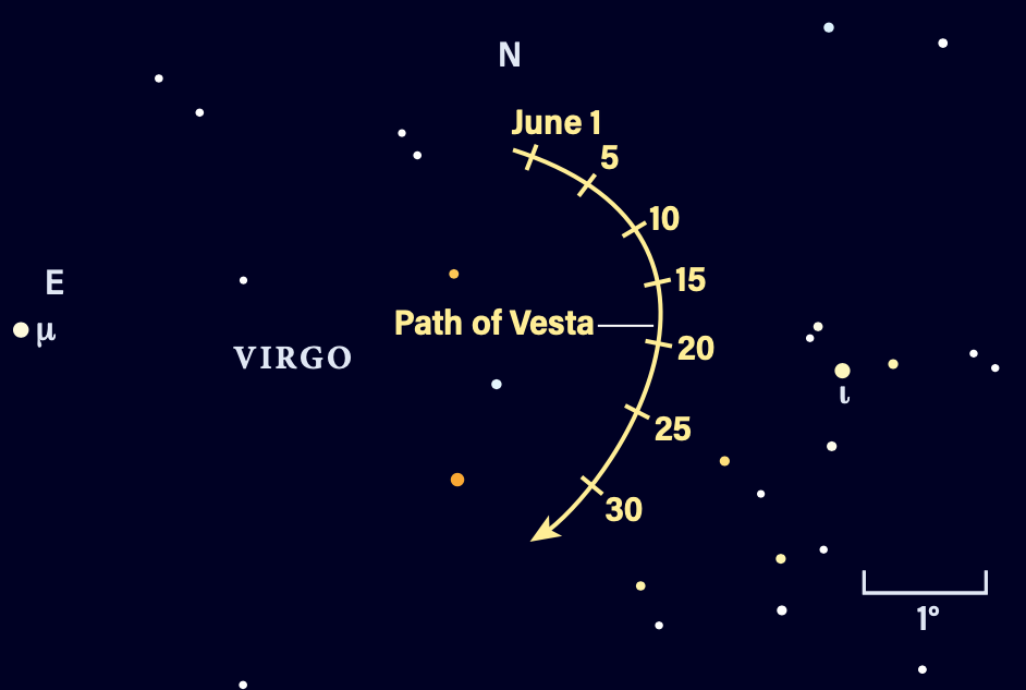 The Sky Today on Wednesday, June 18: Vesta sits stationary