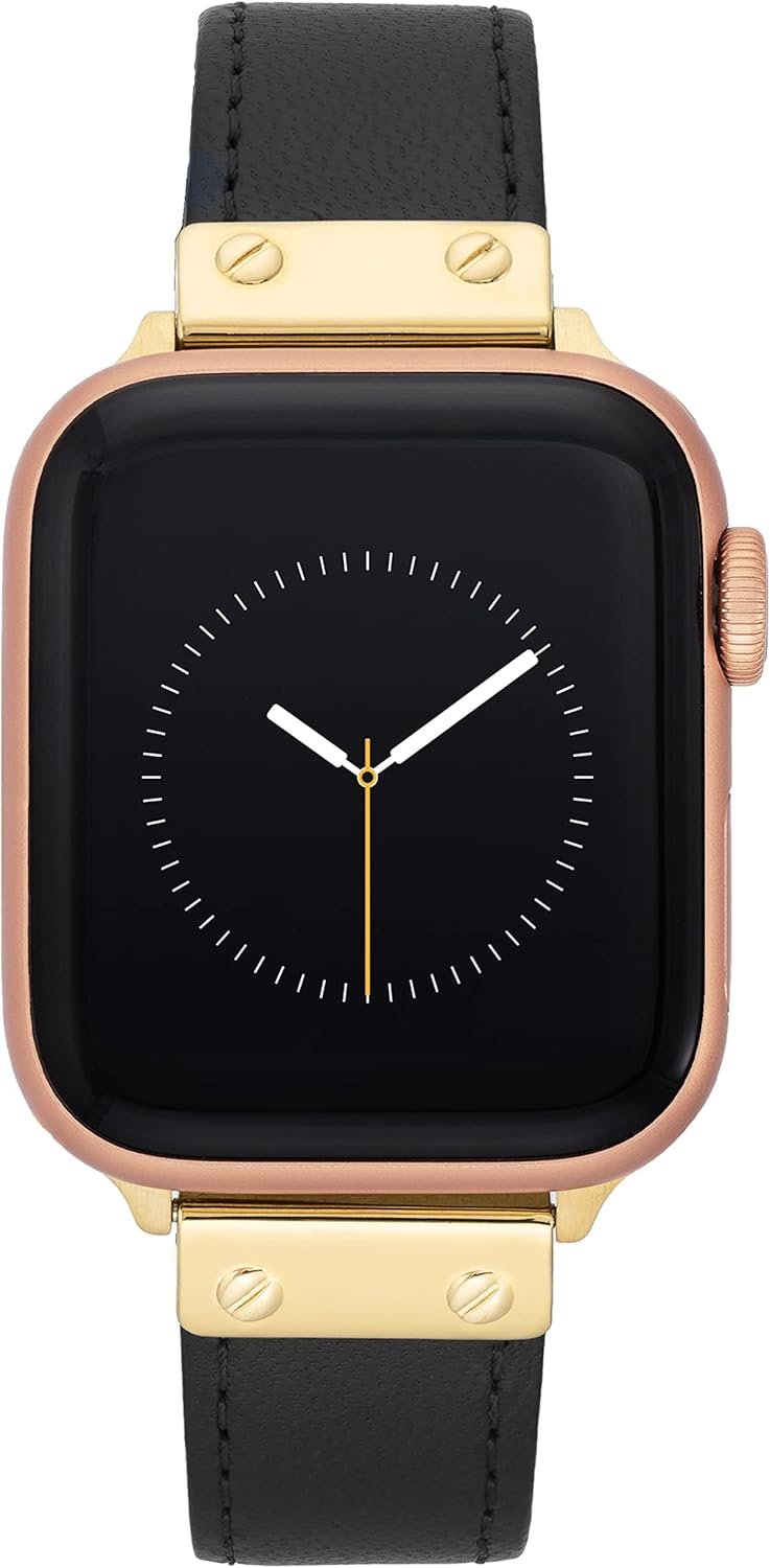 Anne Klein Leather Fashion Band for Apple Watch Secure, Adjustable, Apple Watch Band Replacement, Fits Most Wrists