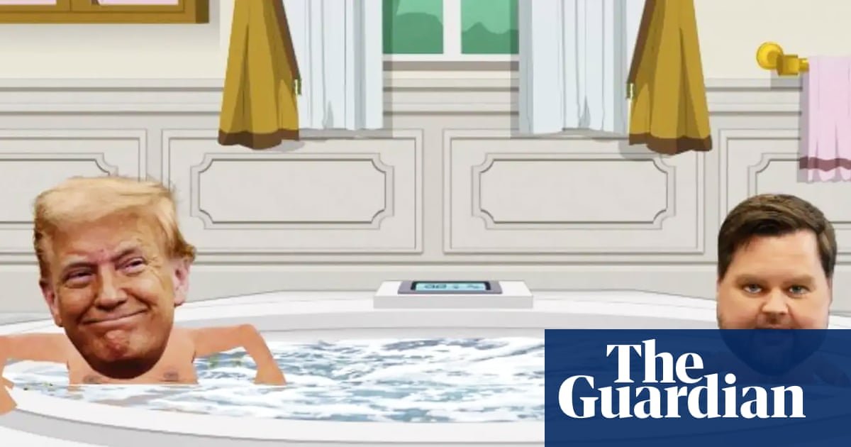 Donald Trump and JD Vance have graphic block (in South Park) | South Park
