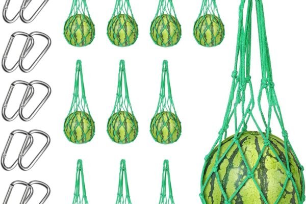 10 Pcs Melon Hammocks Cradles with D Hanging Hooks, for Trellis Heavy Duty Watermelon Nets,Or Growing Cantaloupe, Pumpkin,Honeydew in Vertical Garden (Green)
