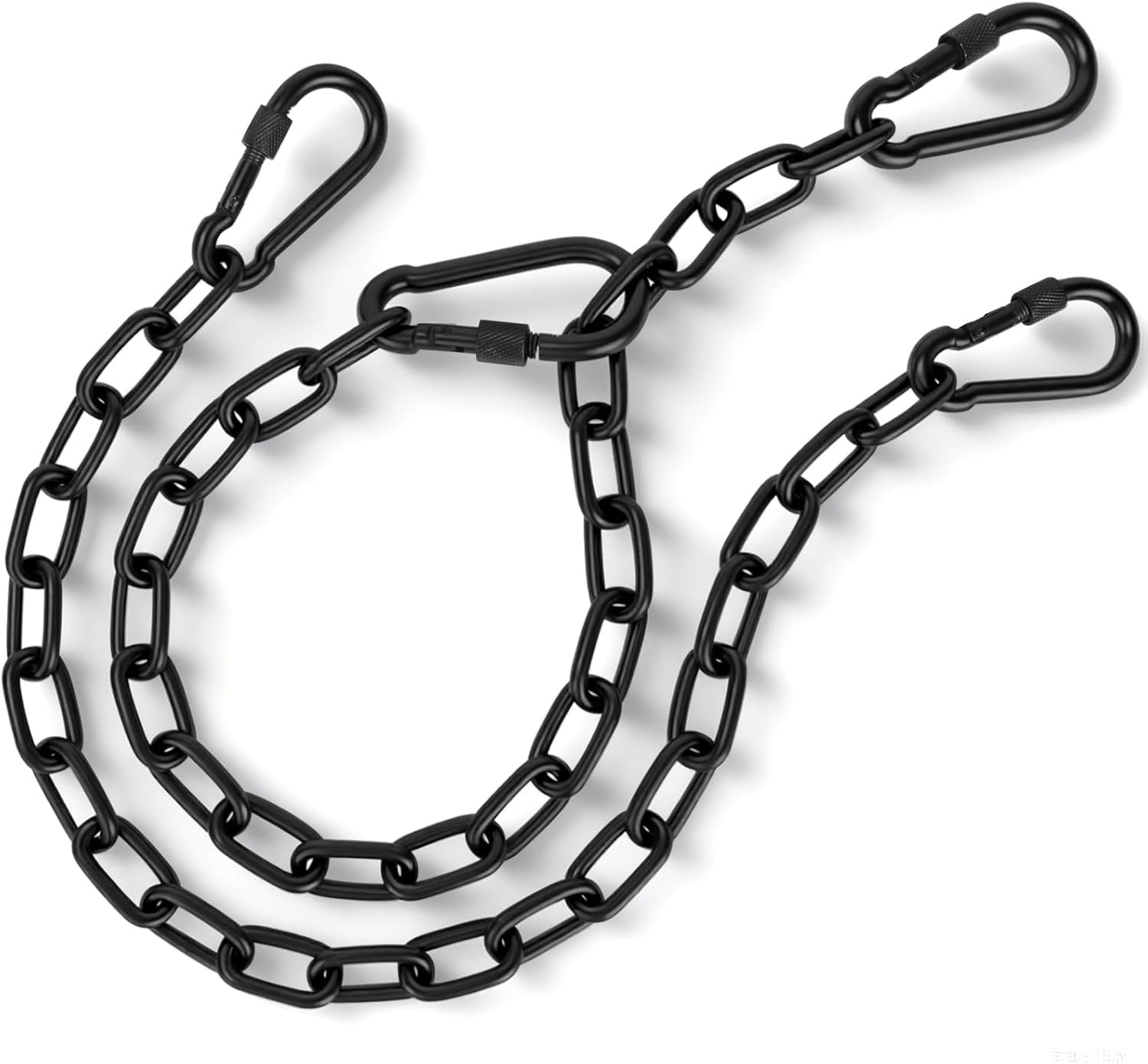 2 Pack 25in Hanging Swing Chain with 4 Carabiners, 440LB Capacity Hanging Kits Heavy Duty Hanging Chair Hardware for Hammock Swing Hanging Chair Punching Bags Sandbag Indoor Outdoor Yoga Gym (Black) 2 Pack 25in Hanging Swing Chain with 4 Carabiners, 440LB Capacity Hanging Kits Heavy Duty Hanging Chair Hardware for Hammock Swing Hanging Chair Punching Bags Sandbag Indoor Outdoor Yoga Gym (Black)