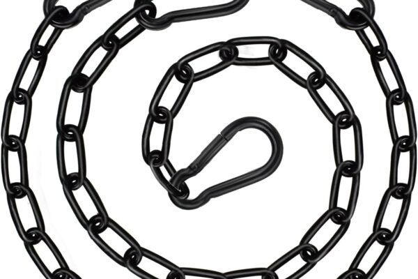 2Pcs 29″ Swing Chain Kit – Heavy Duty Stainless Steel Chains with Carabiners for Hammock Chairs, Adjustable Porch Swings, Punching Bags – Black Coated Hanging Chain Extender Set – 660LB Load