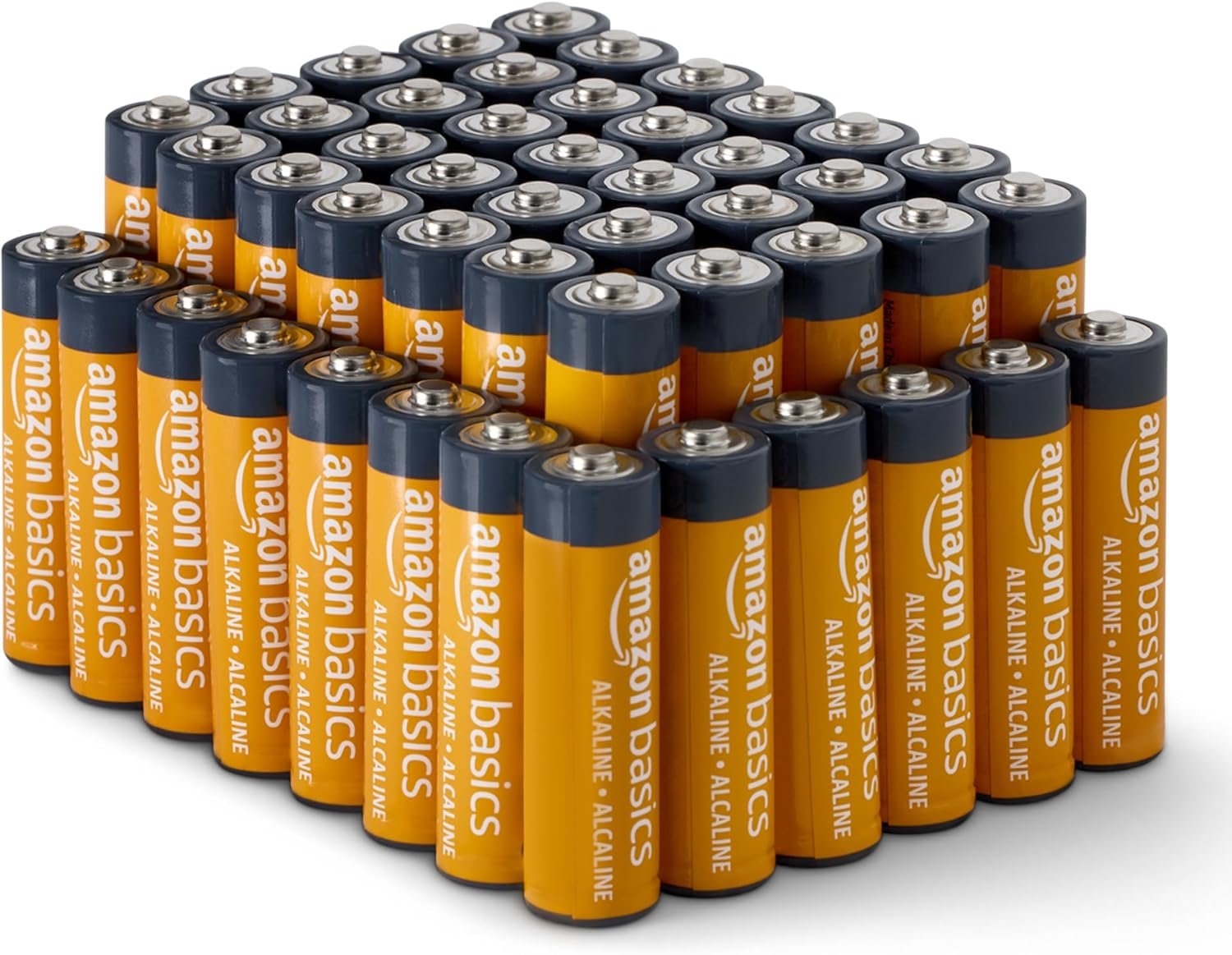 Amazon Basics 48-Pack AA Alkaline High-Performance Batteries, 1.5 Volt, 10-Year Shelf Life Amazon Basics 48-Pack AA Alkaline High-Performance Batteries, 1.5 Volt, 10-Year Shelf Life