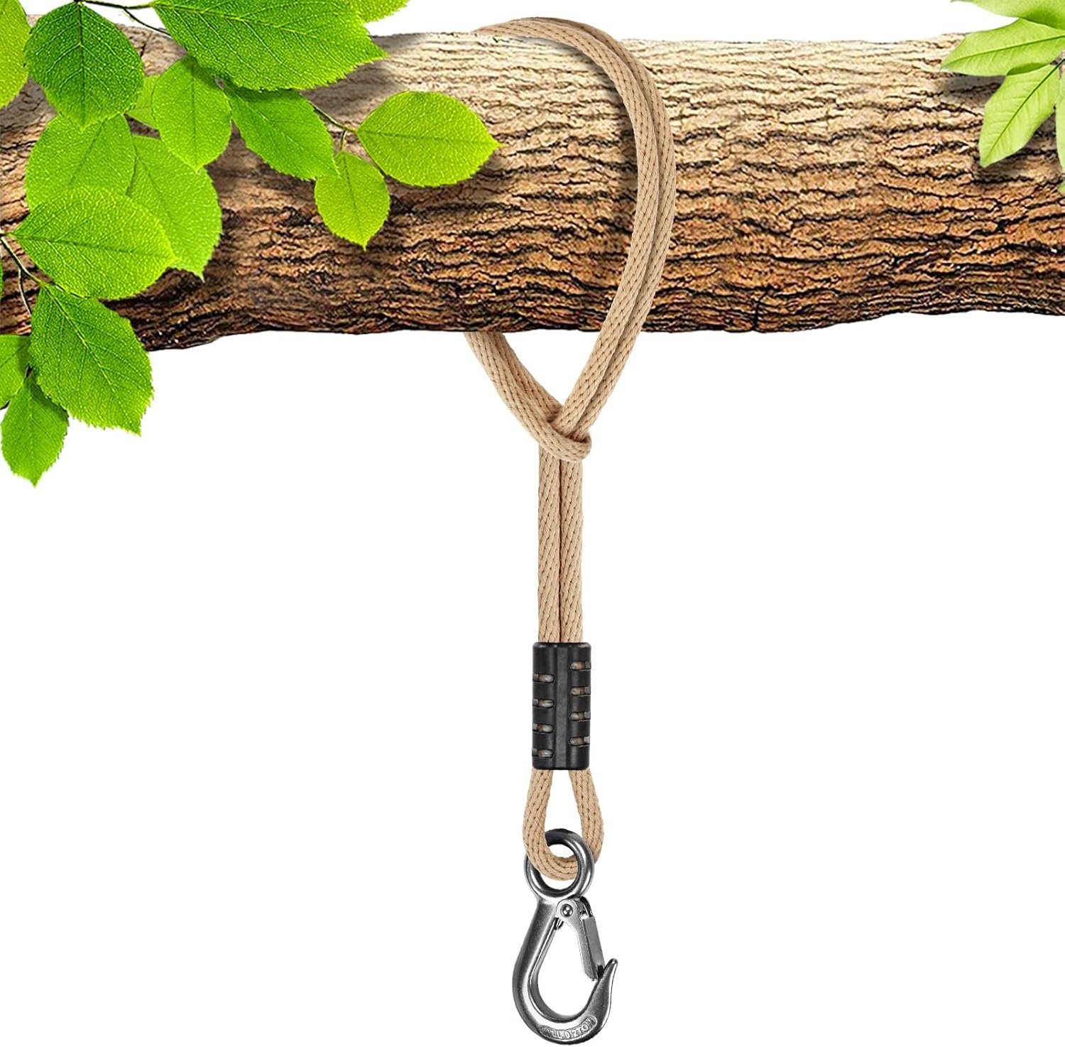BeneLabel 1 Pcs Tree Swing Rope, 19 inch, Hammock Tree Swing Hanging Strap, Heavy Duty Hook, for Indoor Outdoor Swing Hammock Playground Set Accessories, Raw White BeneLabel 1 Pcs Tree Swing Rope, 19 inch, Hammock Tree Swing Hanging Strap, Heavy Duty Hook, for Indoor Outdoor Swing Hammock Playground Set Accessories, Raw White