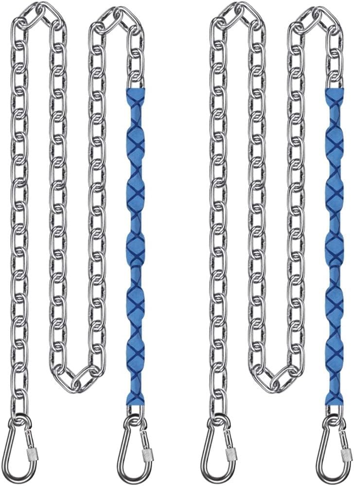 BeneLabel 2Pcs 85″ Stainless Steel Swing Chains with 4 Quick Connection Buckles, Heavy Duty Hanging Kit for Indoor Outdoor Playground Swing Set, Hammock Chairs, Sandbags and More, 1000 lb Capacity BeneLabel 2Pcs 85″ Stainless Steel Swing Chains with 4 Quick Connection Buckles, Heavy Duty Hanging Kit for Indoor Outdoor Playground Swing Set, Hammock Chairs, Sandbags and More, 1000 lb Capacity