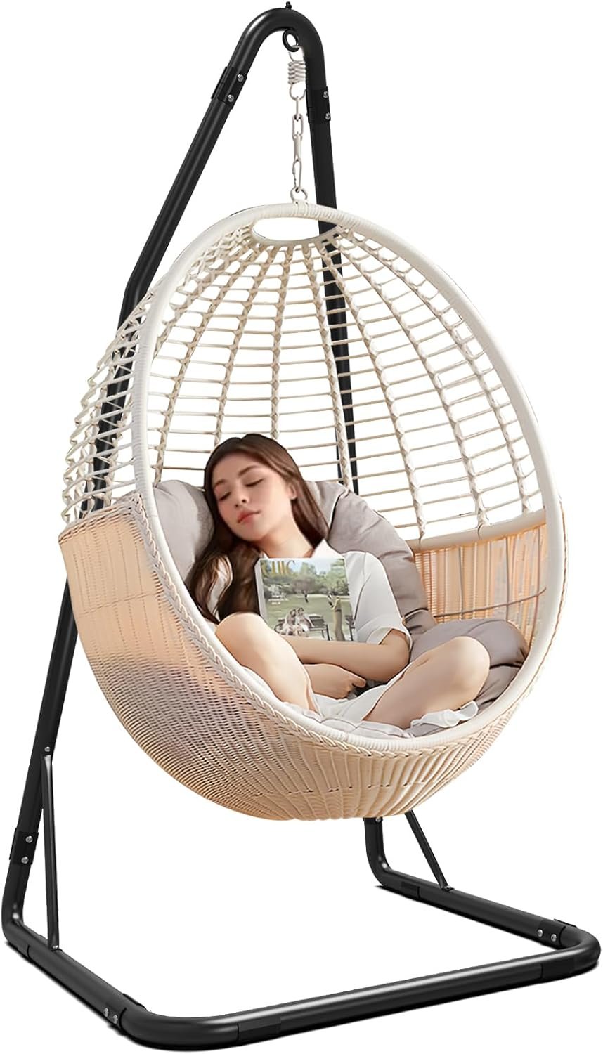 C Hammock Chair Stand, Heavy Duty Hanging Chair Stand Only, Solid Steel Structure Swing Stand with Hook, 300lbs Hammock Chair Stand Only, Hammock Stand Only for Indoor/Outdoor Patio Yard(Stand Only) C Hammock Chair Stand, Heavy Duty Hanging Chair Stand Only, Solid Steel Structure Swing Stand with Hook, 300lbs Hammock Chair Stand Only, Hammock Stand Only for Indoor/Outdoor Patio Yard(Stand Only)