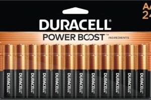 Duracell Coppertop AA Batteries with Power Boost Ingredients, 24 Count Pack Double A Battery with Long-lasting Power, Alkaline AA Battery for Household and Office Devices