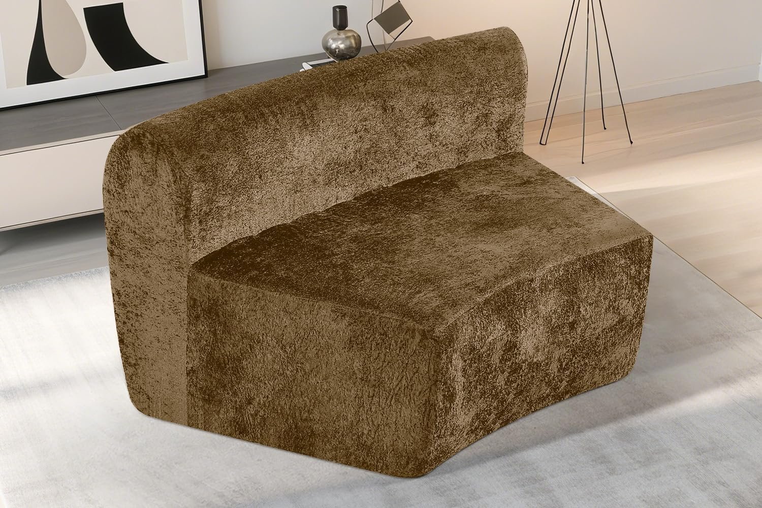 HABUTWAY Modular Sectional Sofa Memory Foam Filled Single Sofa Chair with Deep Seat, Modern Sofa Couches for Living Room Apartment Office, No Assembly Required, Brown