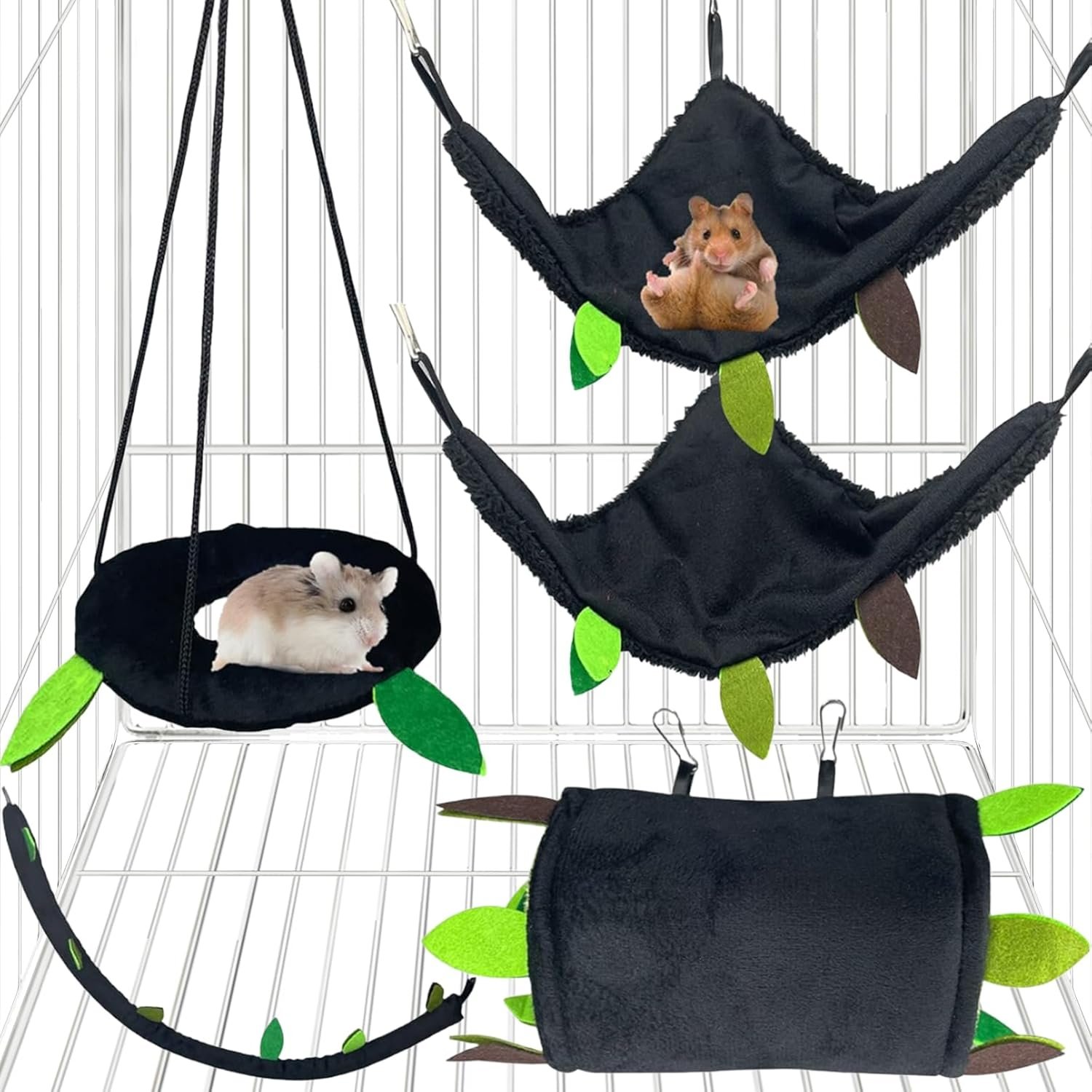 Hamiledyi 5PCS Hamster Hammock Small Animals Hanging Warm Bed House Rat Cage Nest Accessories Toy Hanging Tunnel Soft Bed Rope and Swing for Sugar Glider Squirrel Hamster Playing Sleeping Hamiledyi 5PCS Hamster Hammock Small Animals Hanging Warm Bed House Rat Cage Nest Accessories Toy Hanging Tunnel Soft Bed Rope and Swing for Sugar Glider Squirrel Hamster Playing Sleeping