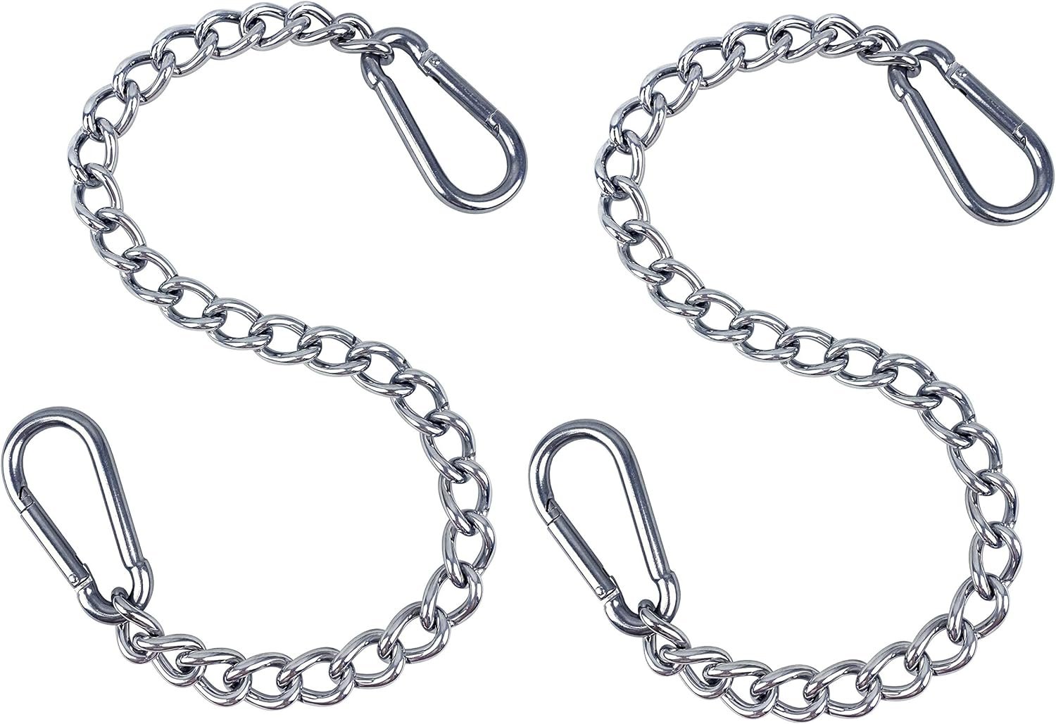 Hanging Chair Chain with Two Carabiners, Stainless Steel Hanging Kits for Hammock Punching Bags Heavy Duty 400LB Capacity Indoor Outdoor, 2 Sets Hanging Chair Chain with Two Carabiners, Stainless Steel Hanging Kits for Hammock Punching Bags Heavy Duty 400LB Capacity Indoor Outdoor, 2 Sets