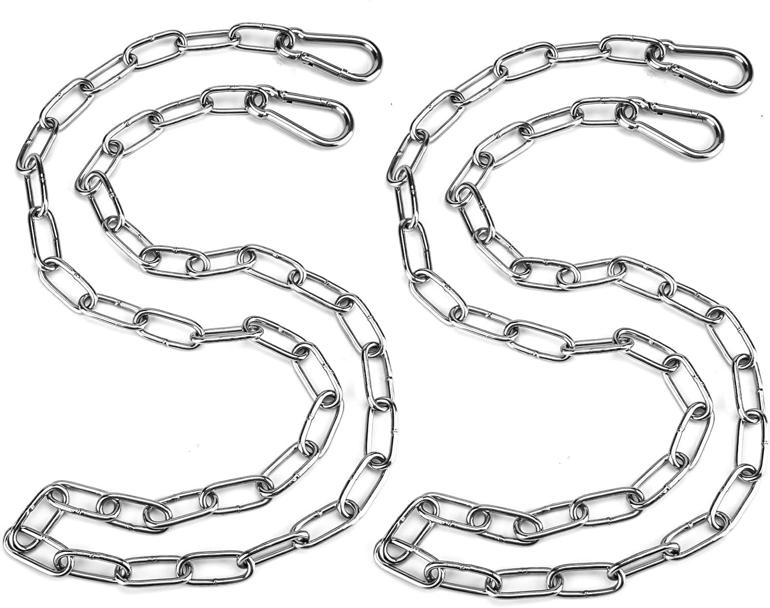 Hanging Swing Chair Chain Kit, 2 Set Stainless Steel Hardware Heavy Duty Porch Swing Hammock Chain Kit Hanging Hooks for Hammock, Rope, Tire, Tree Swings Hanging Swing Chair Chain Kit, 2 Set Stainless Steel Hardware Heavy Duty Porch Swing Hammock Chain Kit Hanging Hooks for Hammock, Rope, Tire, Tree Swings