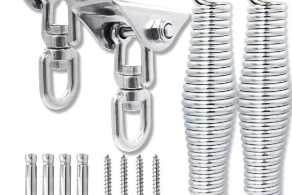 Porch Swing Hanging Kit, Load 1600 lbs, 360 Rotating, Stainless Steel Heavy Duty Hanger Spring for Porch Swing, Hammocks, Sandbags, Yoga, etc. [2 Sets]