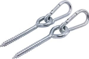 Premium Hammock Hanging Kit by Load Capacity 1300lbs | Heavy Duty, Ultra Durable Hooks & Carabiners for Hammock Stand, Yoga & Brazilian Hammocks, Swing Chair, Indoor & Outdoor