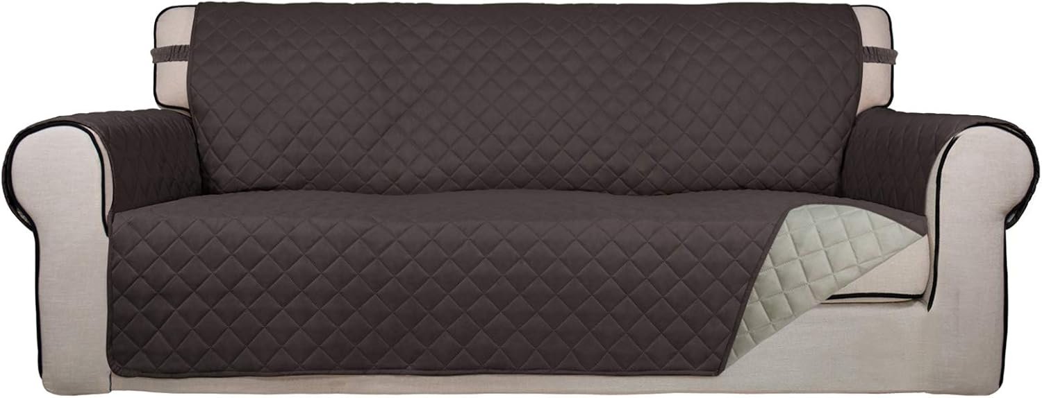 PureFit Reversible Quilted Sofa Cover, Water Resistant Slipcover Furniture Protector, Washable Couch Cover with Non Slip and Elastic Straps for Kids, Dogs, Pets (Sofa, Chocolate/Beige) PureFit Reversible Quilted Sofa Cover, Water Resistant Slipcover Furniture Protector, Washable Couch Cover with Non Slip and Elastic Straps for Kids, Dogs, Pets (Sofa, Chocolate/Beige)