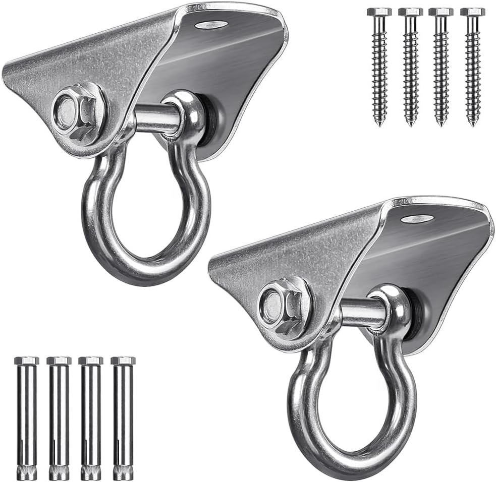 SELEWARE Heavy Duty Swing Hangers Stainless Steel Swing Hooks Ceiling Mount Swing Hardware for Porch Swing Set Hammock Chair Heavy Bag Yoga Silk 2 Pack SELEWARE Heavy Duty Swing Hangers Stainless Steel Swing Hooks Ceiling Mount Swing Hardware for Porch Swing Set Hammock Chair Heavy Bag Yoga Silk 2 Pack