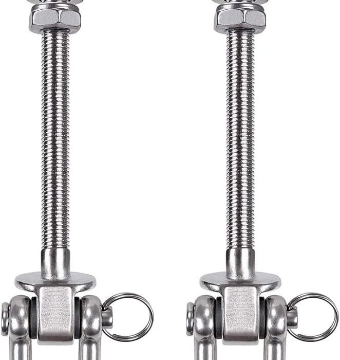 SELEWARE Set of 2 Heavy Duty Swing Hanger 1800LB Capacity, M10 x 9.3″ Swing Bolts, Stainless Steel Swing Hooks for Wood and Steel Beam Yoga Hammock Chair Punching Bag Porch Swing Sets Seat