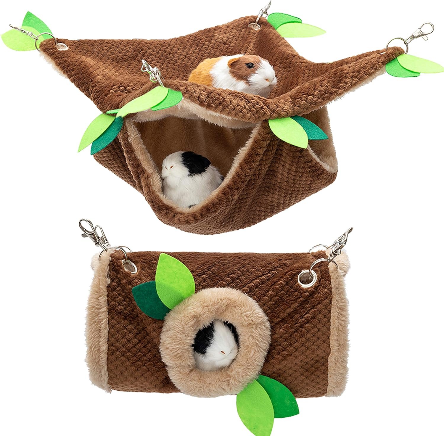 Small Animal Hammock – Hanging Hammock & Tunnel Hideout for Guinea Pig Hamster Parrot Rat Chinchilla – Warm Swing Plush Cage Bed Washable Pet Hammock Small Animal Hammock – Hanging Hammock & Tunnel Hideout for Guinea Pig Hamster Parrot Rat Chinchilla – Warm Swing Plush Cage Bed Washable Pet Hammock