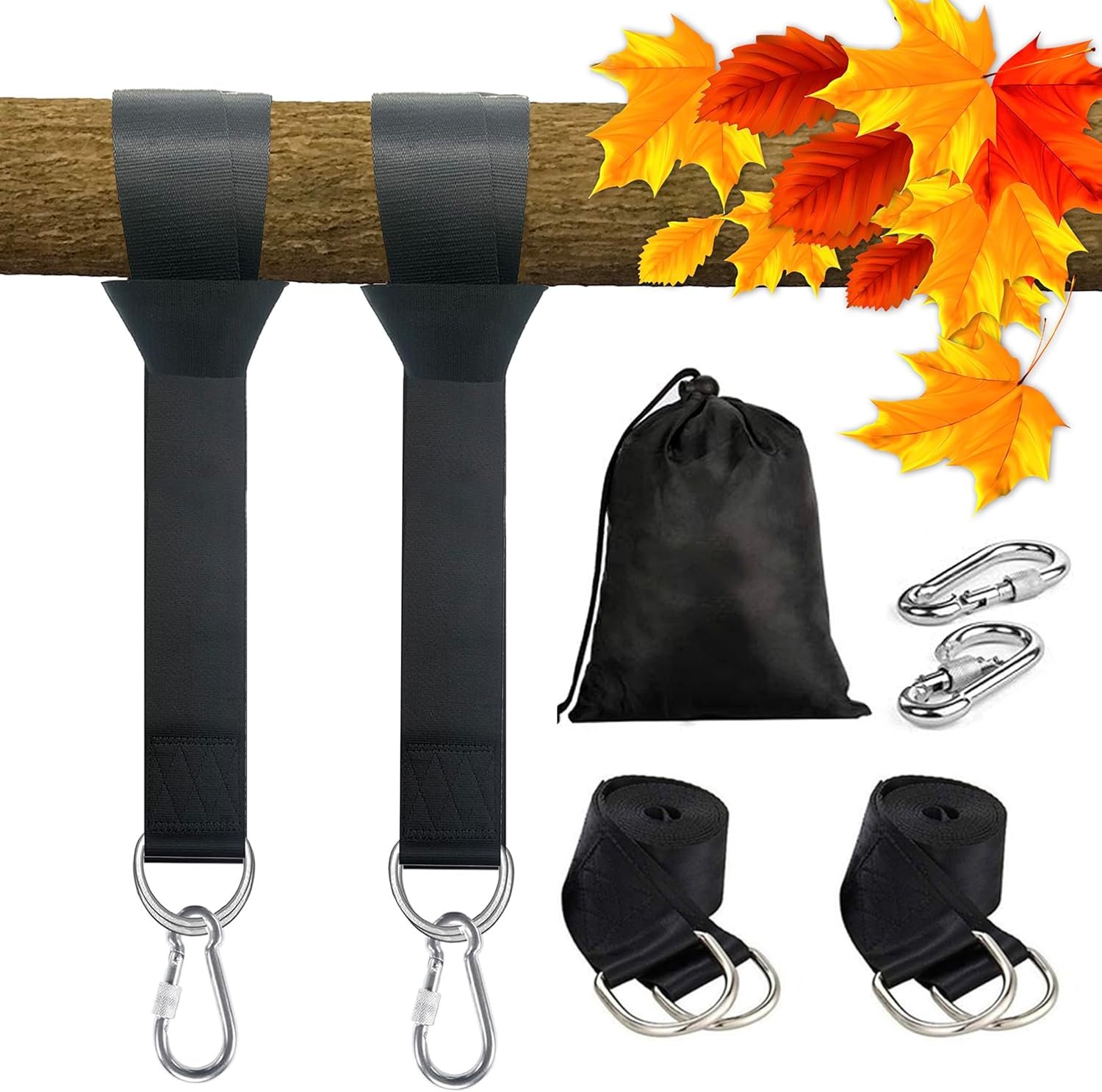 Tree Swing Hanging Straps Kit 4Ft, Robust, Reliable, and Flexible – Supports up to 2000 lbs – Effortless Setup with Sturdy Carabiners – Ideal for Hammocks, Swings, and Beyond Tree Swing Hanging Straps Kit 4Ft, Robust, Reliable, and Flexible – Supports up to 2000 lbs – Effortless Setup with Sturdy Carabiners – Ideal for Hammocks, Swings, and Beyond