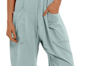 UNIANKIYA One Piece Jumpsuits for Women Casual Overalls Summer Rompers Trendy Jumpers Beach Vacation Outfits Travel Clothes