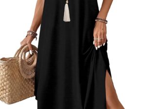 WIHOLL Summer Dresses for Women 2026 Maxi Dress Boho Halter Dress Sundresses Beach Vacation Clothes Travel Outfits