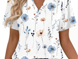 Zeagoo Womens Tops Short Sleeve V Neck Tee Shirts Cute Dressy Casual Clothing Business Work Blouse
